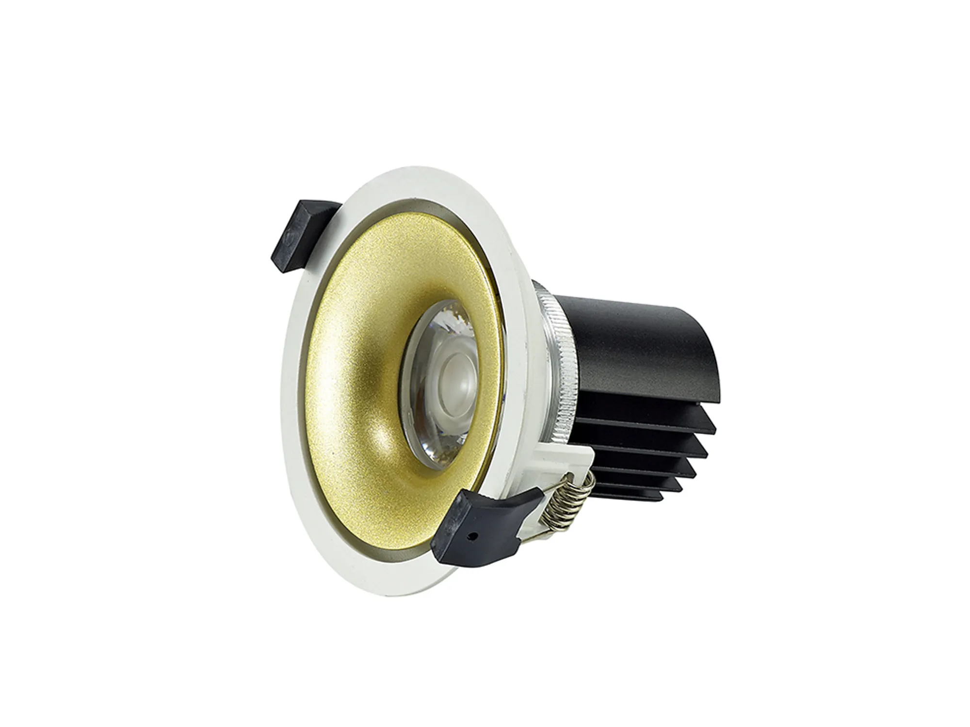 DM202030  Bolor 9 Tridonic Powered 9W 2700K 770lm 24° CRI>90 LED Engine White/Gold Fixed Recessed Spotlight, IP20